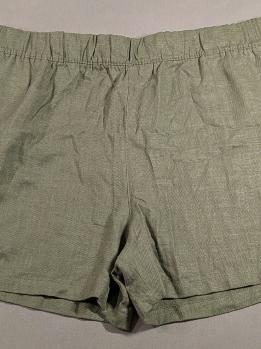 BLANKNYC Linen Blend Striped Shorts 5" Inseam Elastic Waist Pockets Green XXL